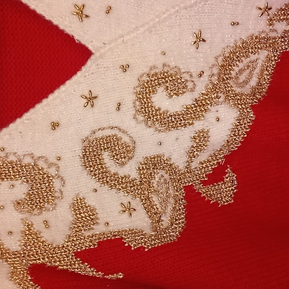 Vintage Dana Scott Embellished Hoilday Ugly Christmas Sweater New Years Eve Sz L - Picture 3 of 9